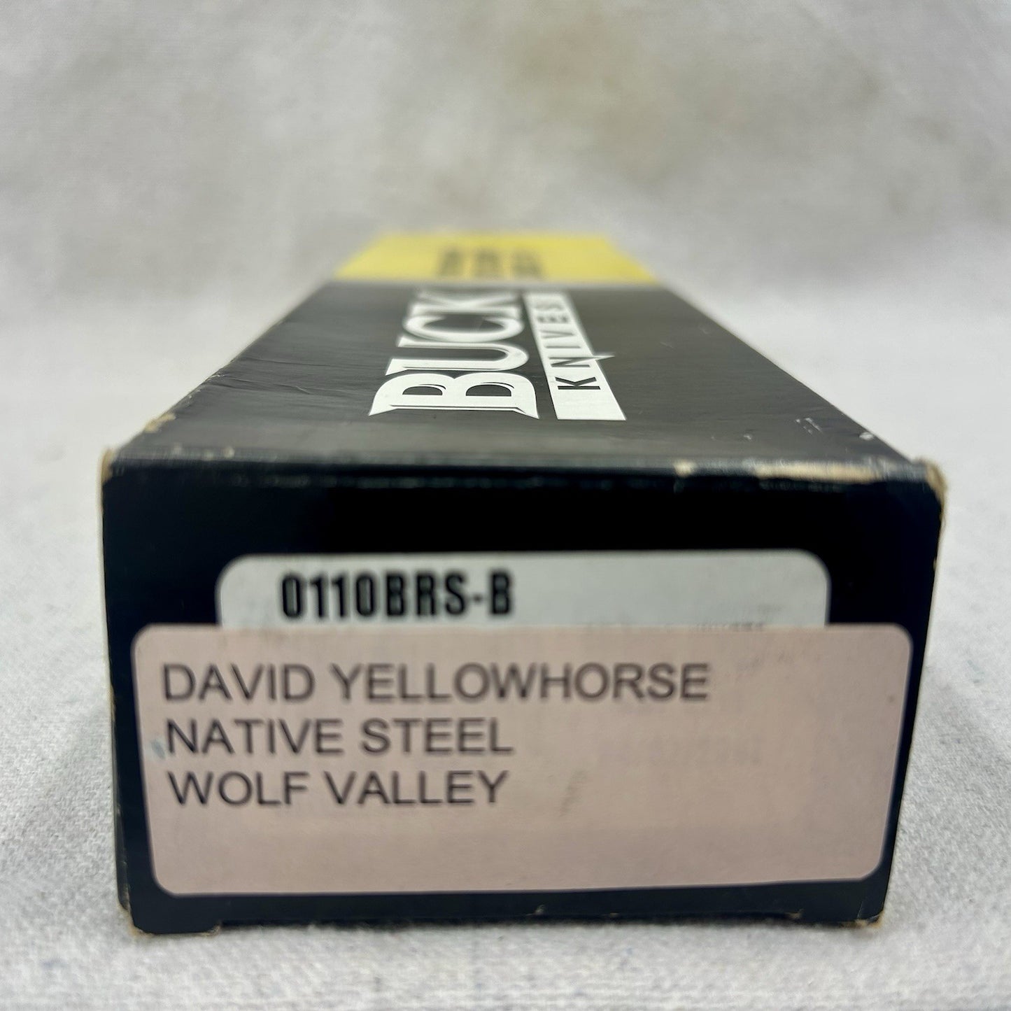 2008 Buck 110 USA David Yellowhorse “Wolf Valley” Native Steel Knife W/ Pouch