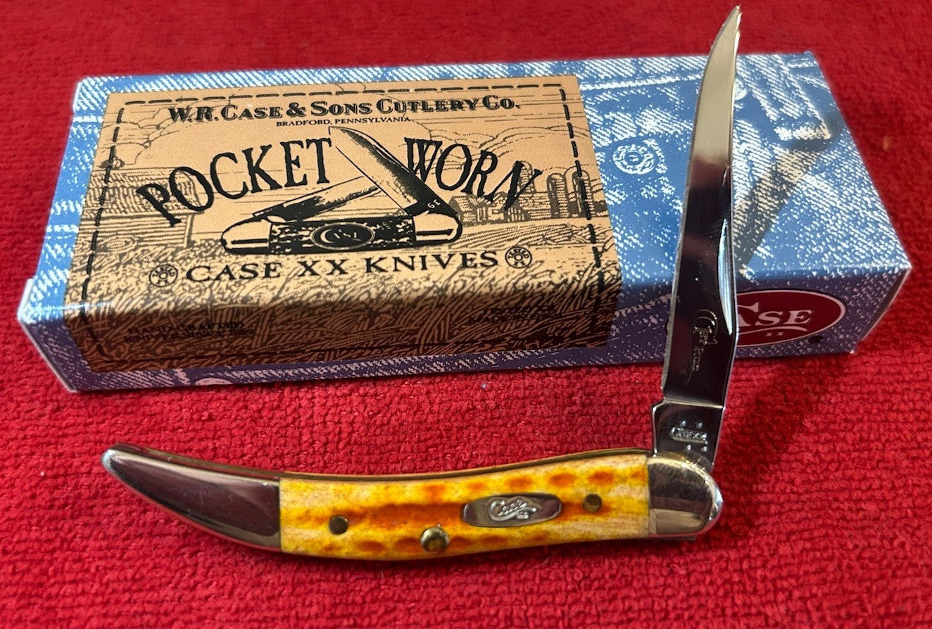 2006 CASE Pocket Worn Tiny Toothpick - Harvest Orange Bone - First Run!!