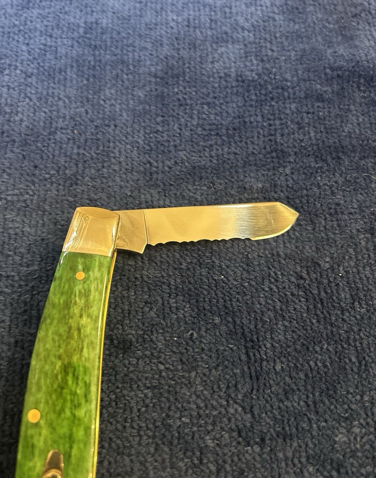 2015 CASE Shepherd Hills 3 Stockman Burl Green Bone - Serrated - Only 150 Made!!