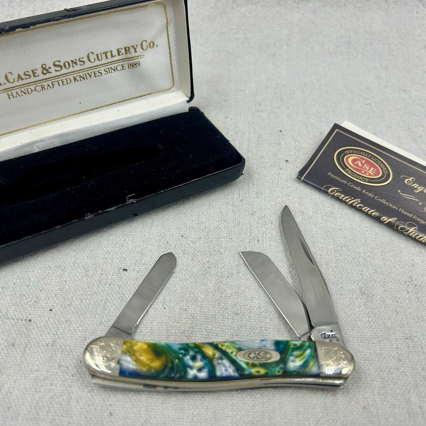 Case Stockman Engraved Bolster Series - Abalone Corelon - Limited Edition