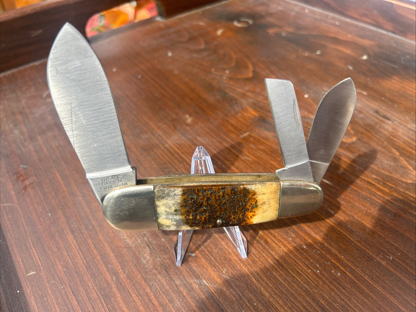 1980s United Cutlery Sunfish Whittler - Bark Stag - Made In Japan - MINT