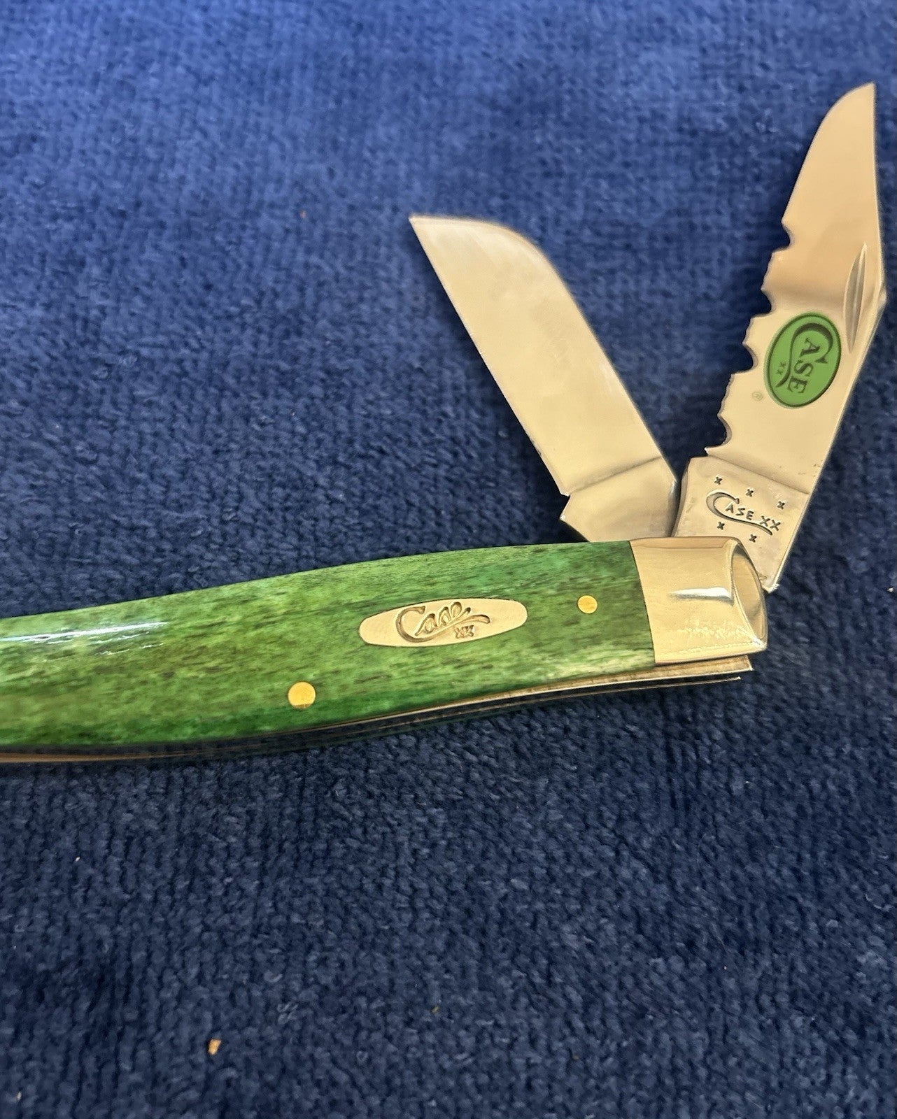 2015 CASE Shepherd Hills 3 Stockman Burl Green Bone - Serrated - Only 150 Made!!