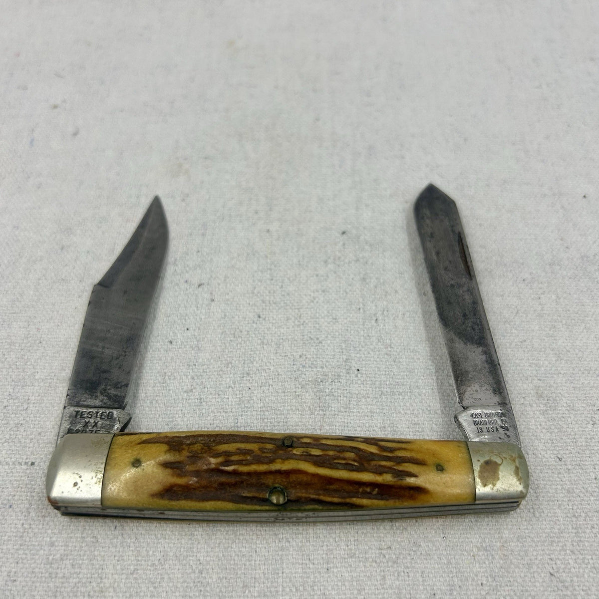 Case XX 1990 Moose Knife - Stag Handle - XX On Main Blade Long Nail Pull 52075