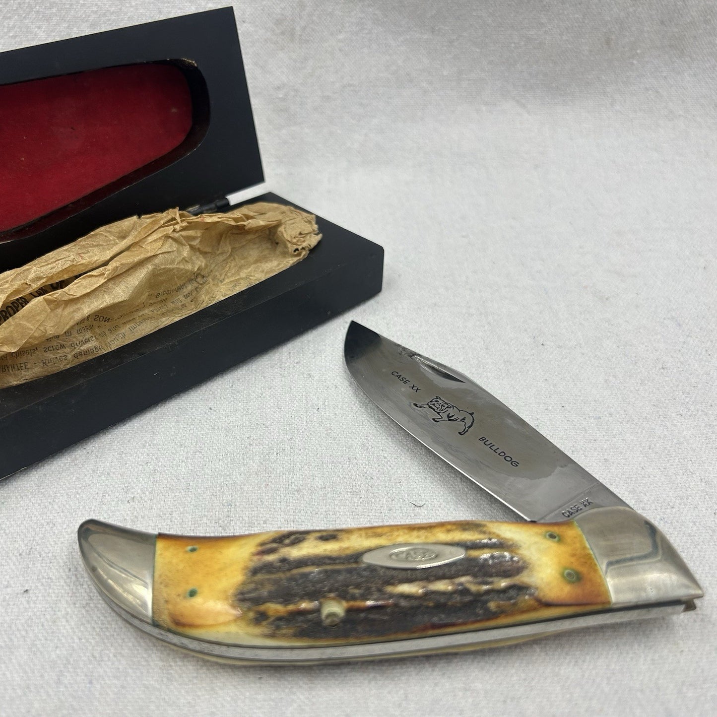 CASE XX 1965-1969 GENUINE STAG JUMBO BULLDOG CLASP KNIFE 5172 USA (33941)