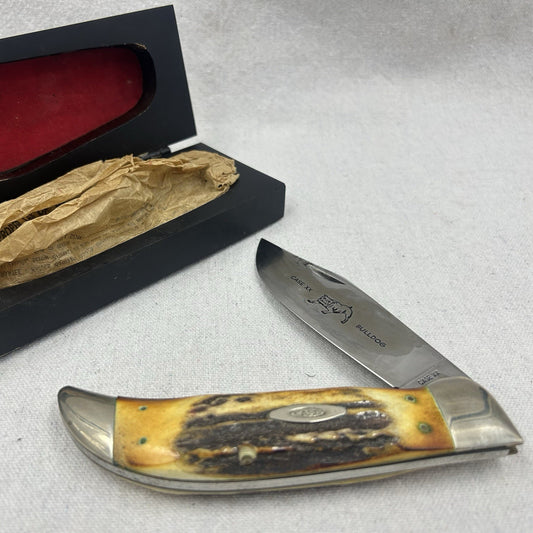 CASE XX 1965-1969 GENUINE STAG JUMBO BULLDOG CLASP KNIFE 5172 USA (33941)