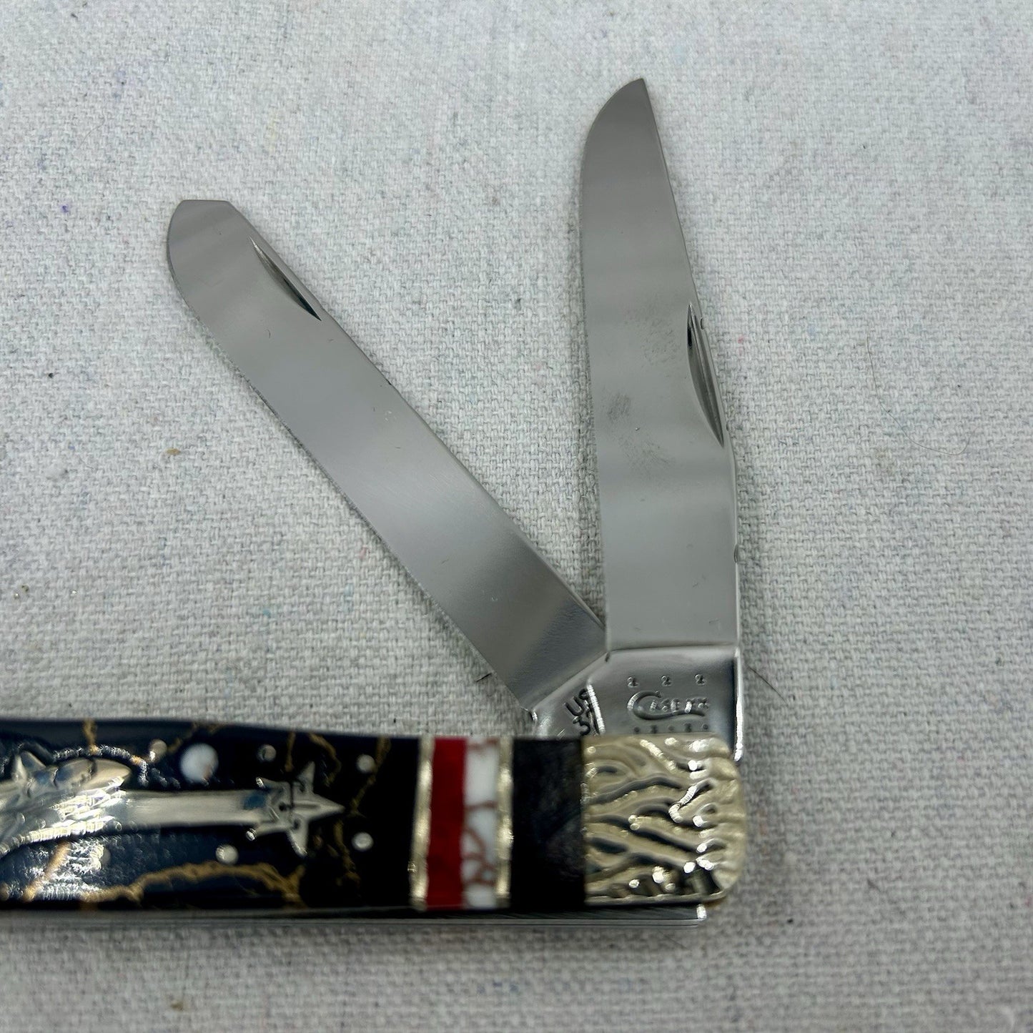 Case XX Brian Yellowhorse Trapper Knife Custom Fileworked #43 of 100
