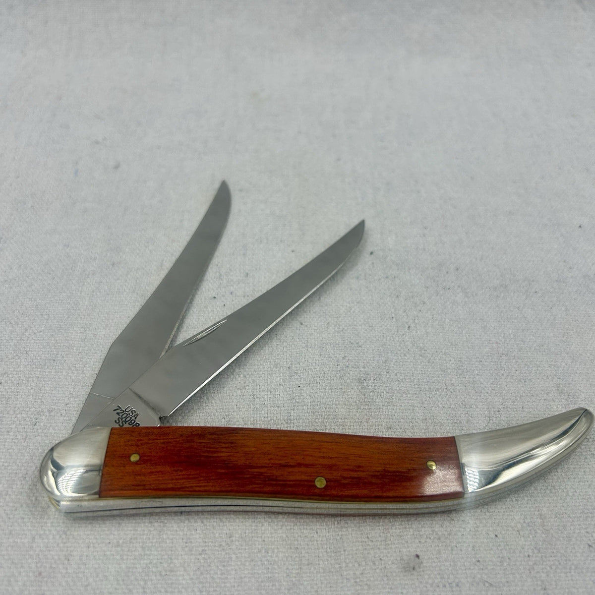 Case Large Texas Toothpick Long Tail - 2009 Teak Wood Anchor Shield - 2 Blade!