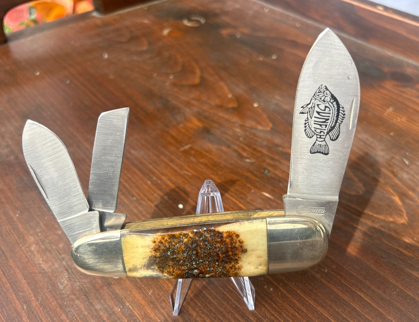 1980s United Cutlery Sunfish Whittler - Bark Stag - Made In Japan - MINT