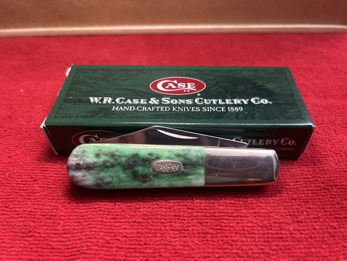 1997 CASE XX  Barlow Knife - 2 Blade - Pattern 62009 1/2 - Green Appaloosa Bone!