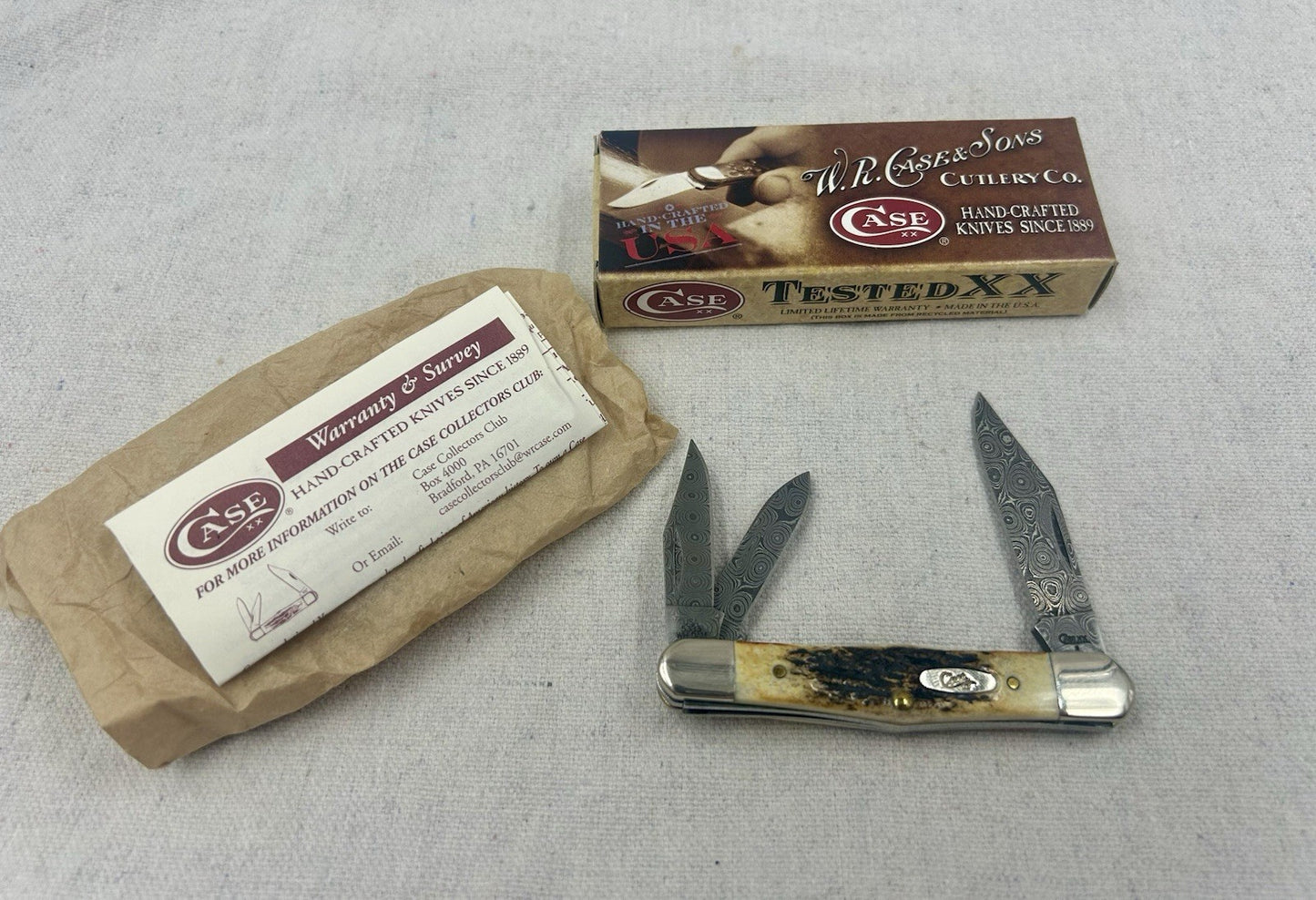 2009 Case Stag Damascus Whittler 3-1/2" Closed (5383WH DAM)