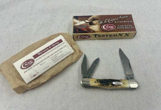 2009 Case Stag Damascus Whittler 3-1/2" Closed (5383WH DAM)