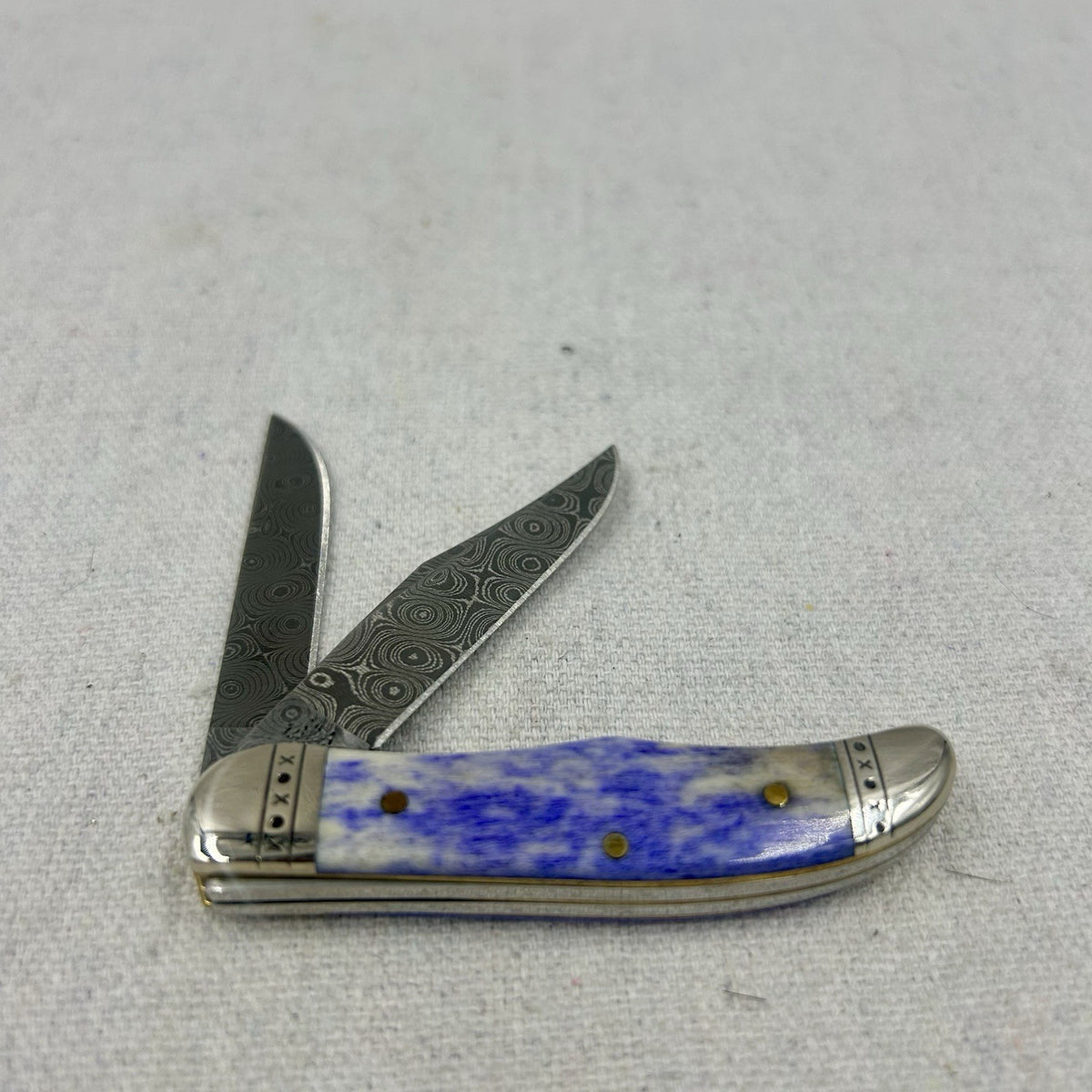 Case Pocket Hunter 2011 - Smooth Ultra Violet Bone Damascus - Orig Box -Rare 🔥