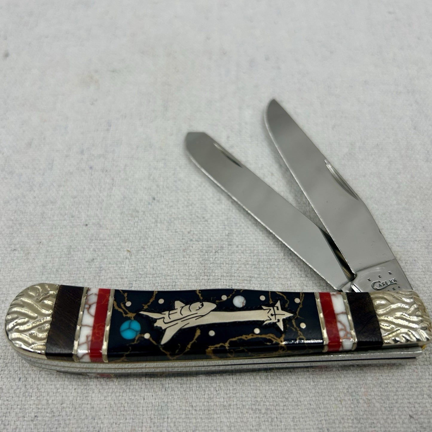 Case XX Brian Yellowhorse Trapper Knife Custom Fileworked #43 of 100