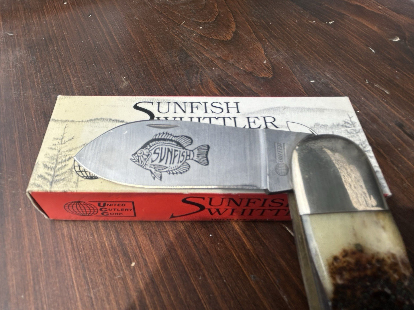 1980s United Cutlery Sunfish Whittler - Bark Stag - Made In Japan - MINT
