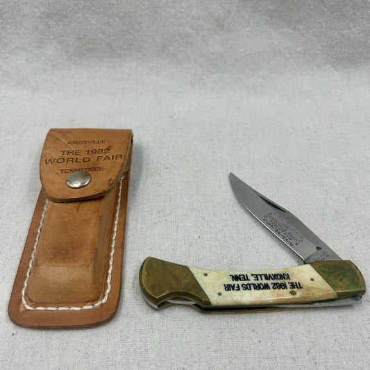Vintage Taylor Cutlery - Elk Horn - Worlds Fair Knoxville Lockback Knife - Japan
