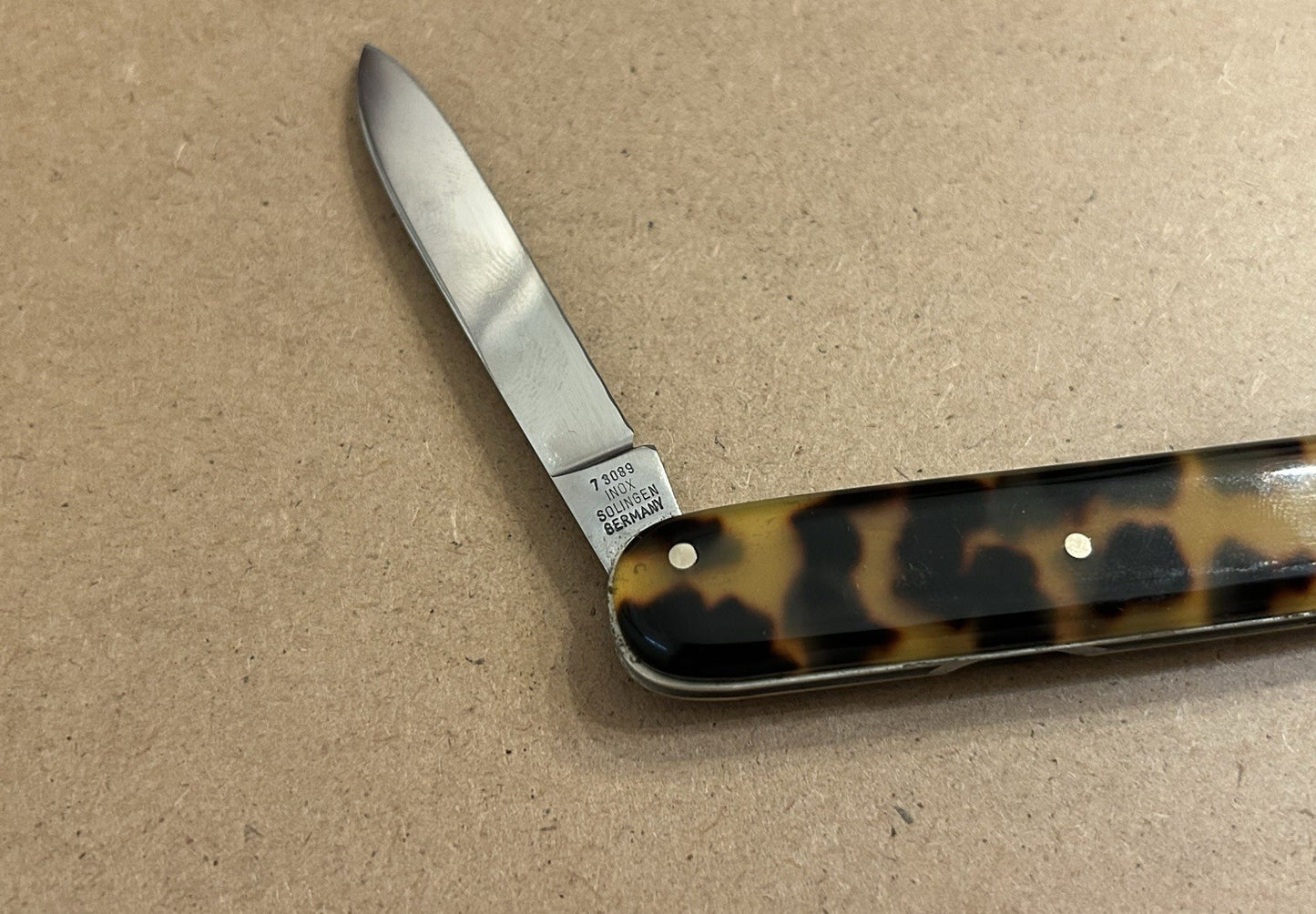 CASE Solingen Germany Imitation Turtle Shell Knife Unused vtg - 73089 -VERY RARE