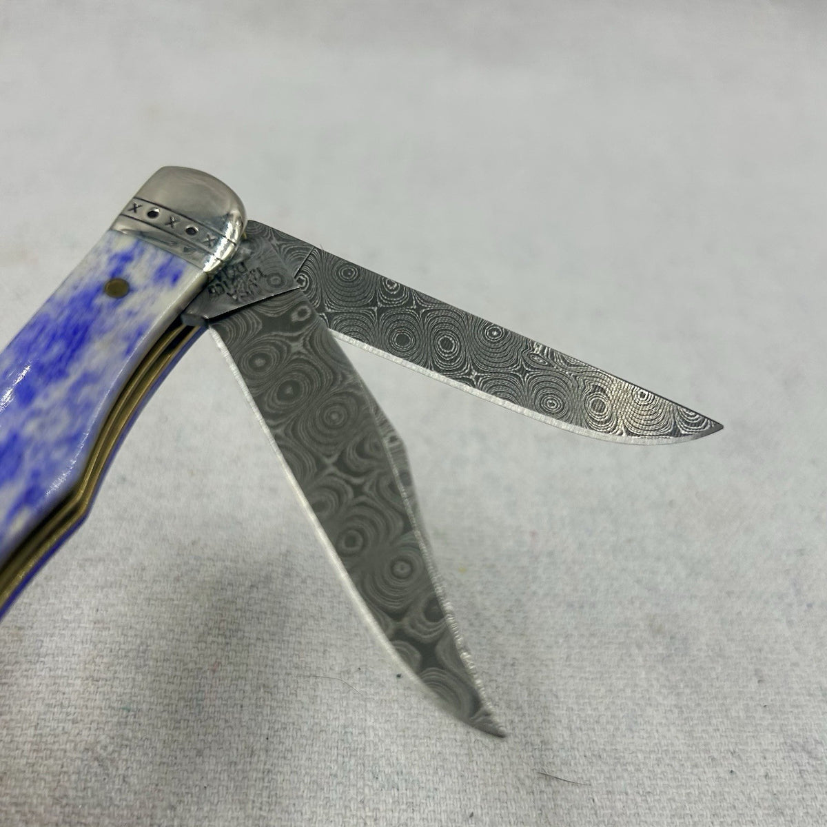 Case Pocket Hunter 2011 - Smooth Ultra Violet Bone Damascus - Orig Box -Rare 🔥