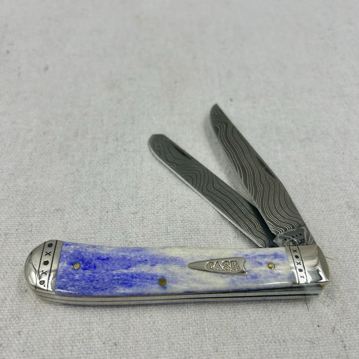 Case Trapper 2011 - Smooth Ultra Violet Bone Damascus - Orig Box - Very Rare 🔥