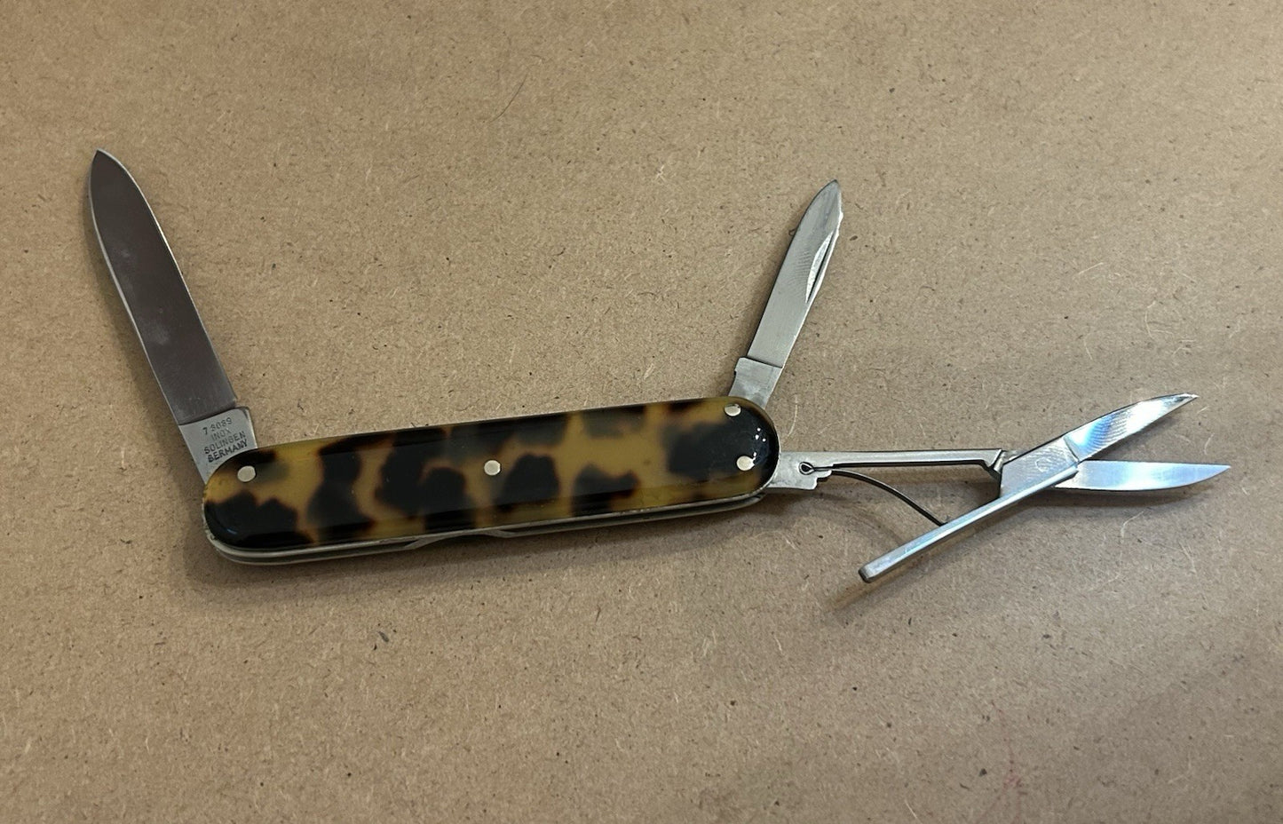 CASE Solingen Germany Imitation Turtle Shell Knife Unused vtg - 73089 -VERY RARE