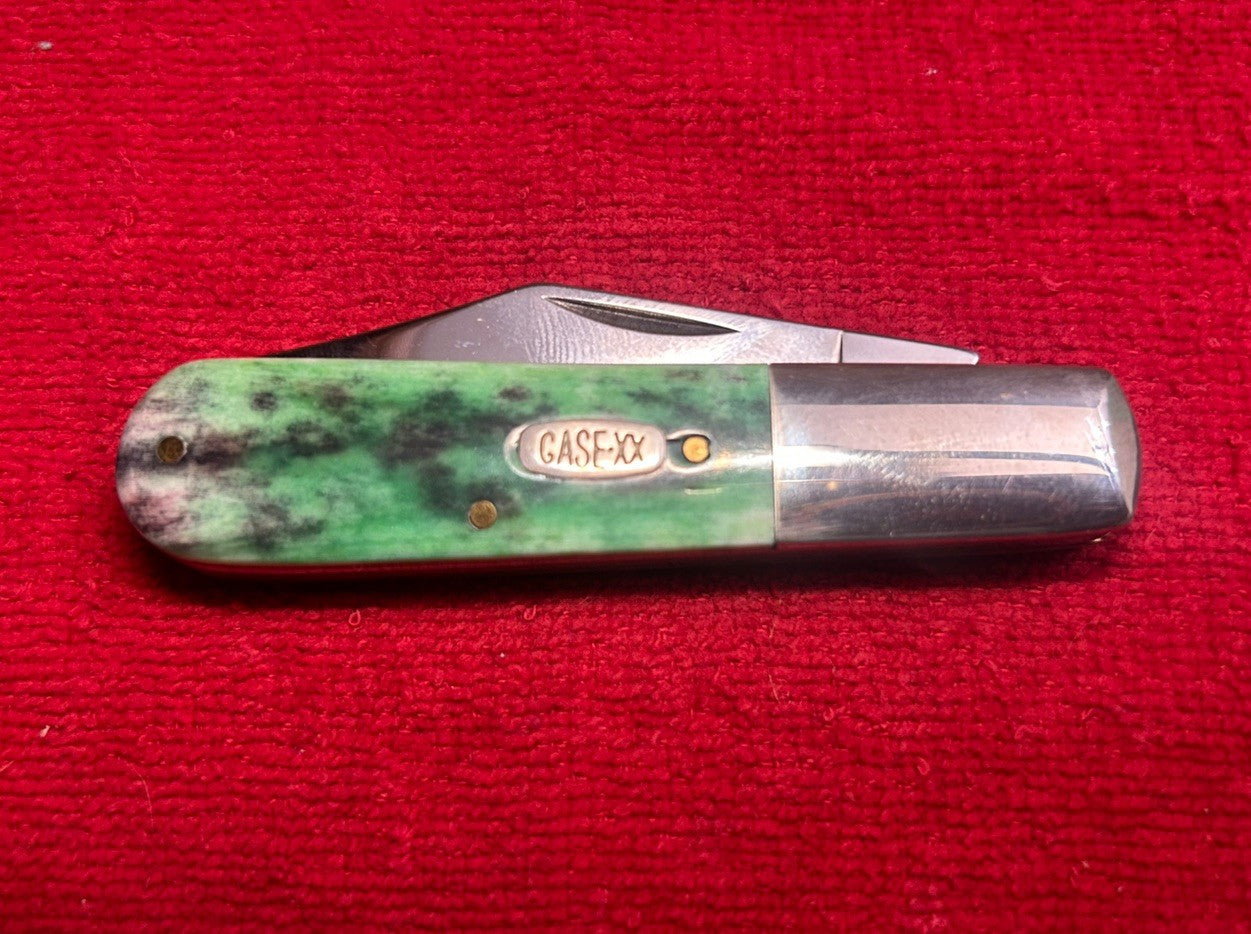 1997 CASE XX  Barlow Knife - 2 Blade - Pattern 62009 1/2 - Green Appaloosa Bone!