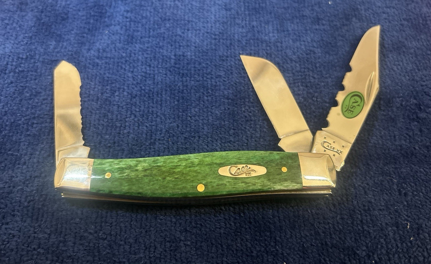2015 CASE Shepherd Hills 3 Stockman Burl Green Bone - Serrated - Only 150 Made!!