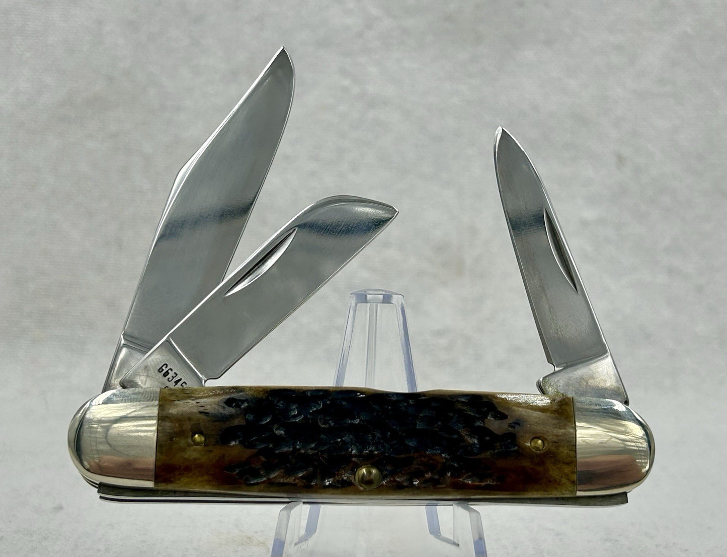 LOOK AT THE HANDLES - 1987 CASE CIGAR STOCKMAN NKCA KNIFE G6345 1/2 SS - MINT