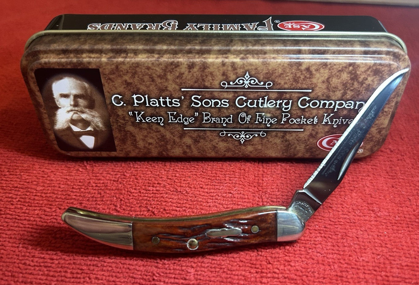 2005 CASE Family Brands Texas Toothpick - Walnut Bone - 1st Run - with Tin