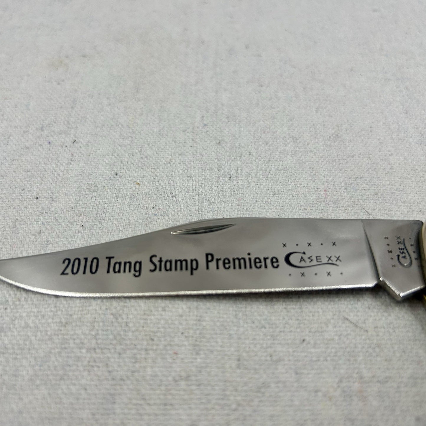 2010 Case Large Hunter 6165 Tang Stamp Premiere - Blue Appaloosa Handles - w Tin