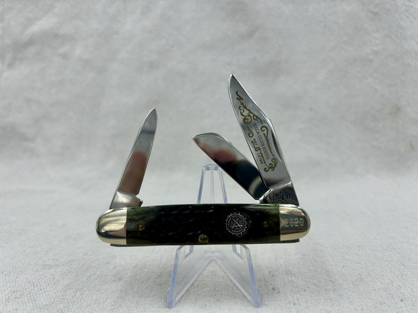 LOOK AT THE HANDLES - 1987 CASE CIGAR STOCKMAN NKCA KNIFE G6345 1/2 SS - MINT