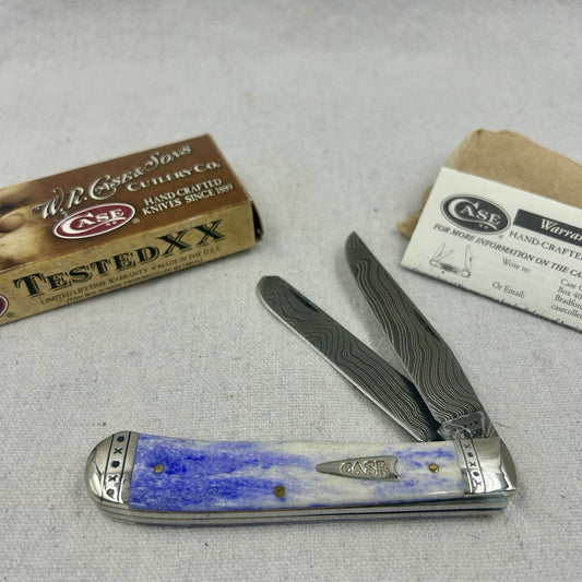 Case Trapper 2011 - Smooth Ultra Violet Bone Damascus - Orig Box - Very Rare 🔥