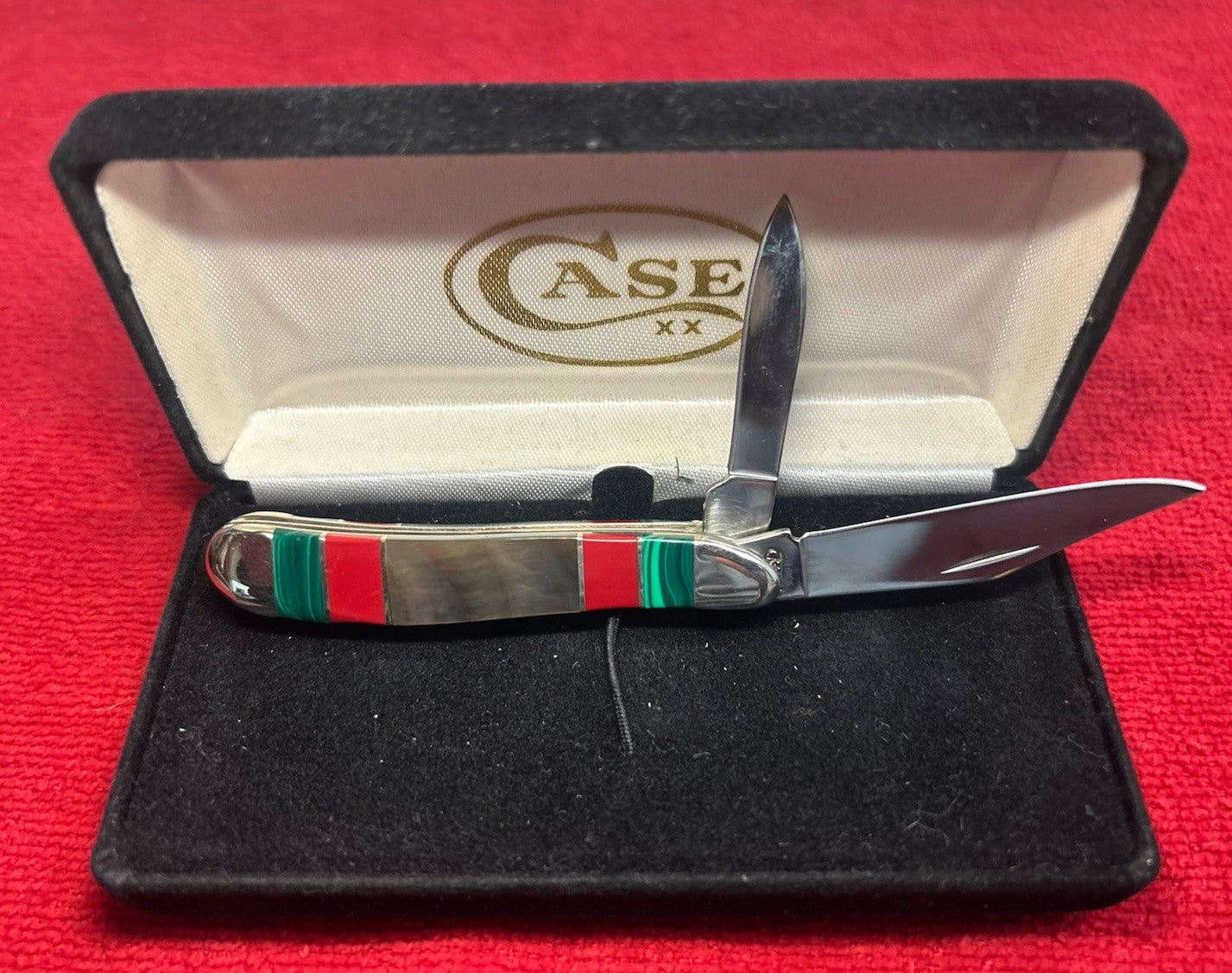 2009 CASE Peanut - Exotic Inlay Black Pearl w Jade / Red Coral - Only 150 Made!