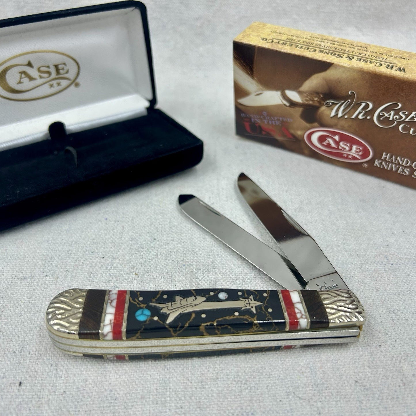 Case XX Brian Yellowhorse Trapper Knife Custom Fileworked #43 of 100