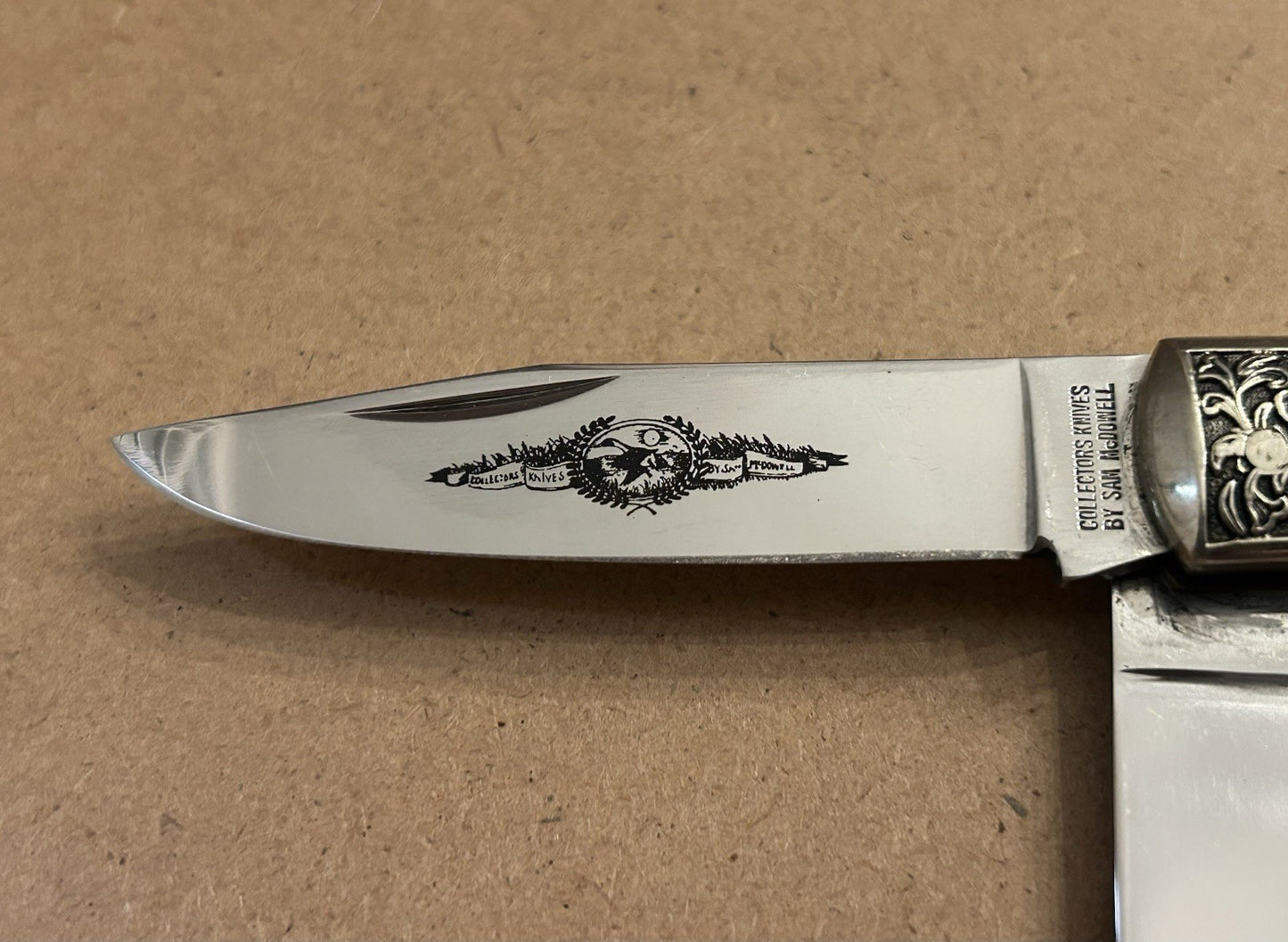 American Sportsmans Duckhunters Collectors Knife Sam McDowell - Elk Antler!