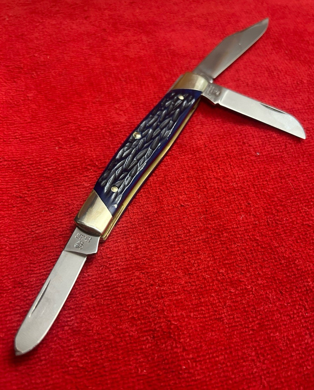 Hen & Rooster Large Stockman Knife, Soligen Germany, KENTUCKY THOROUGHBRED Blue