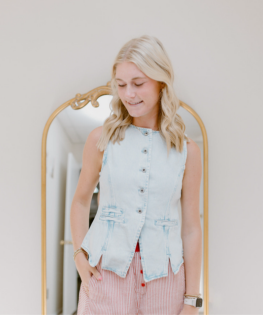 The Aveline Denim Vest