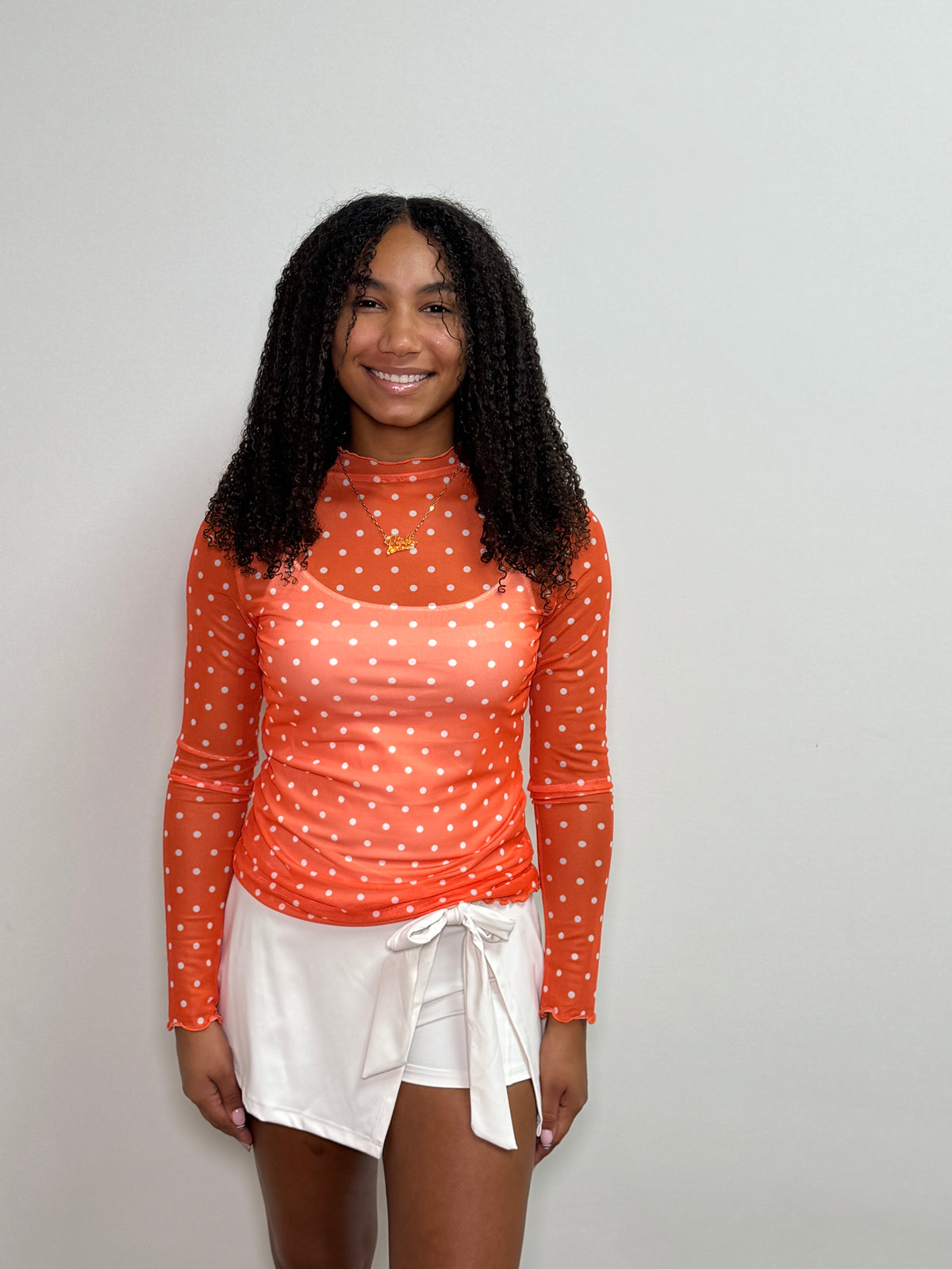Dot the Line Mesh Top