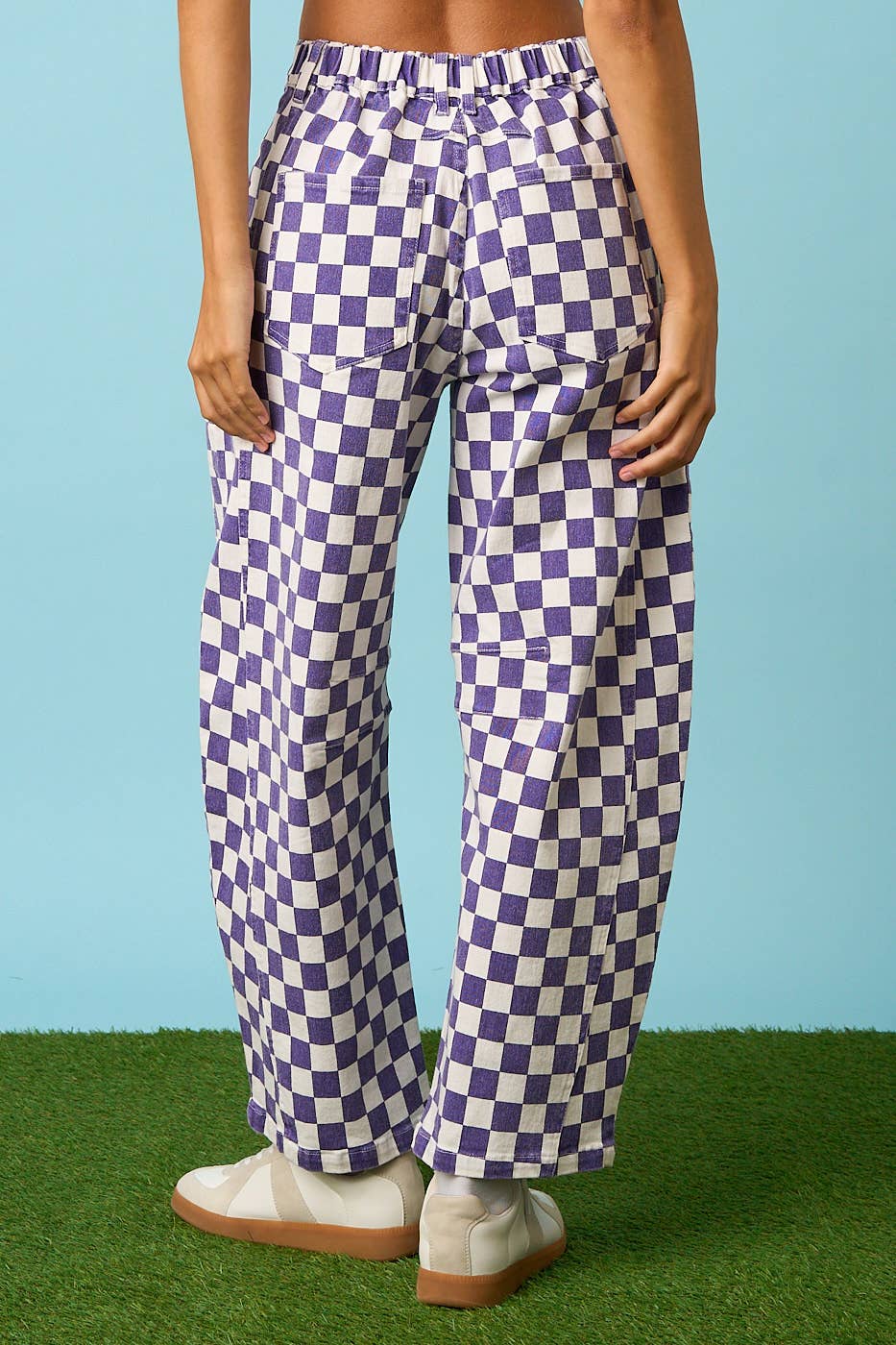 The Checkerboard Edit Barrel Jeans