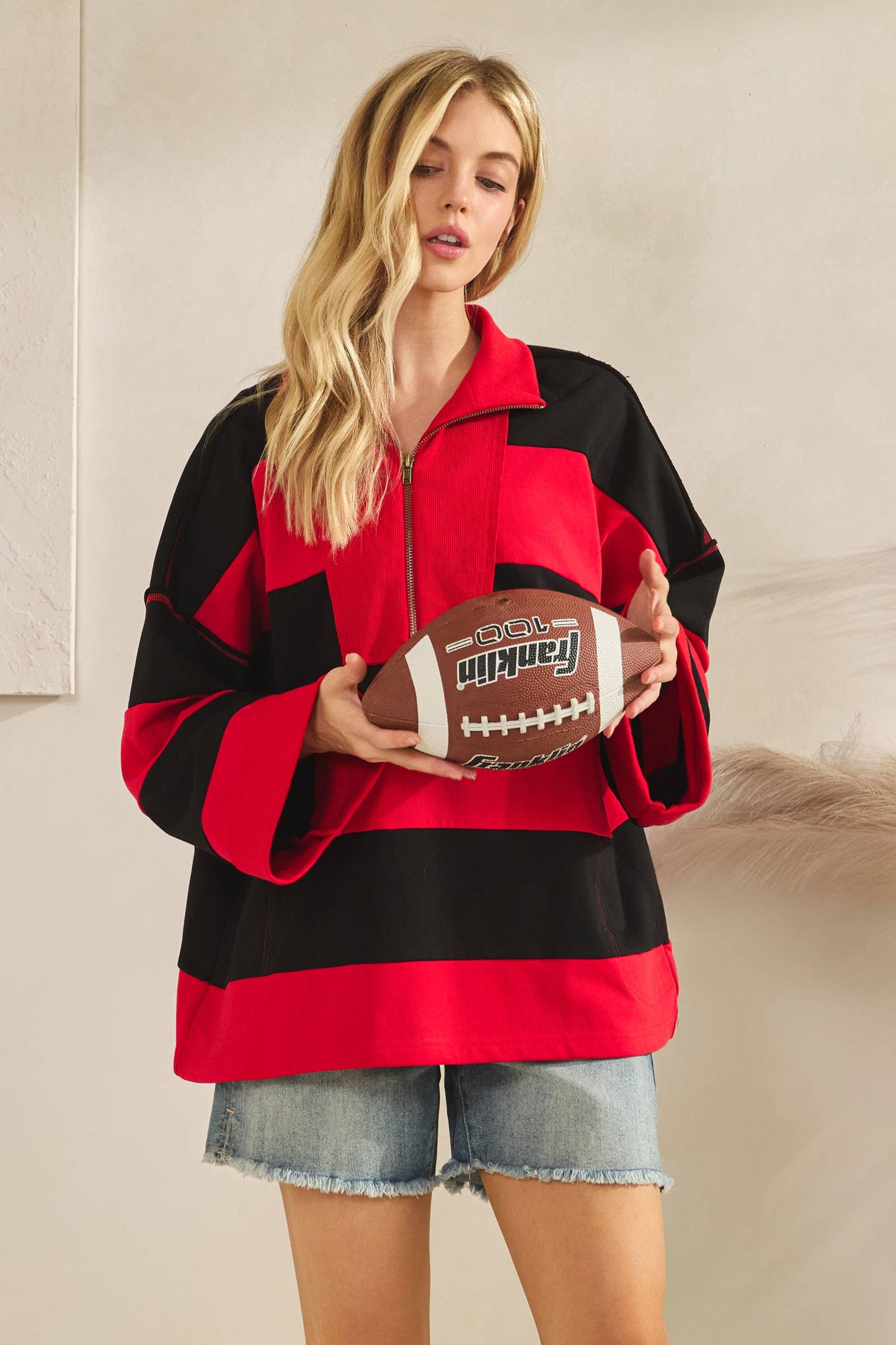 The Sideline Stripe Quarter-Zip Pullover