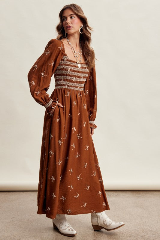 Southern Bow Smocked Maxi Dress