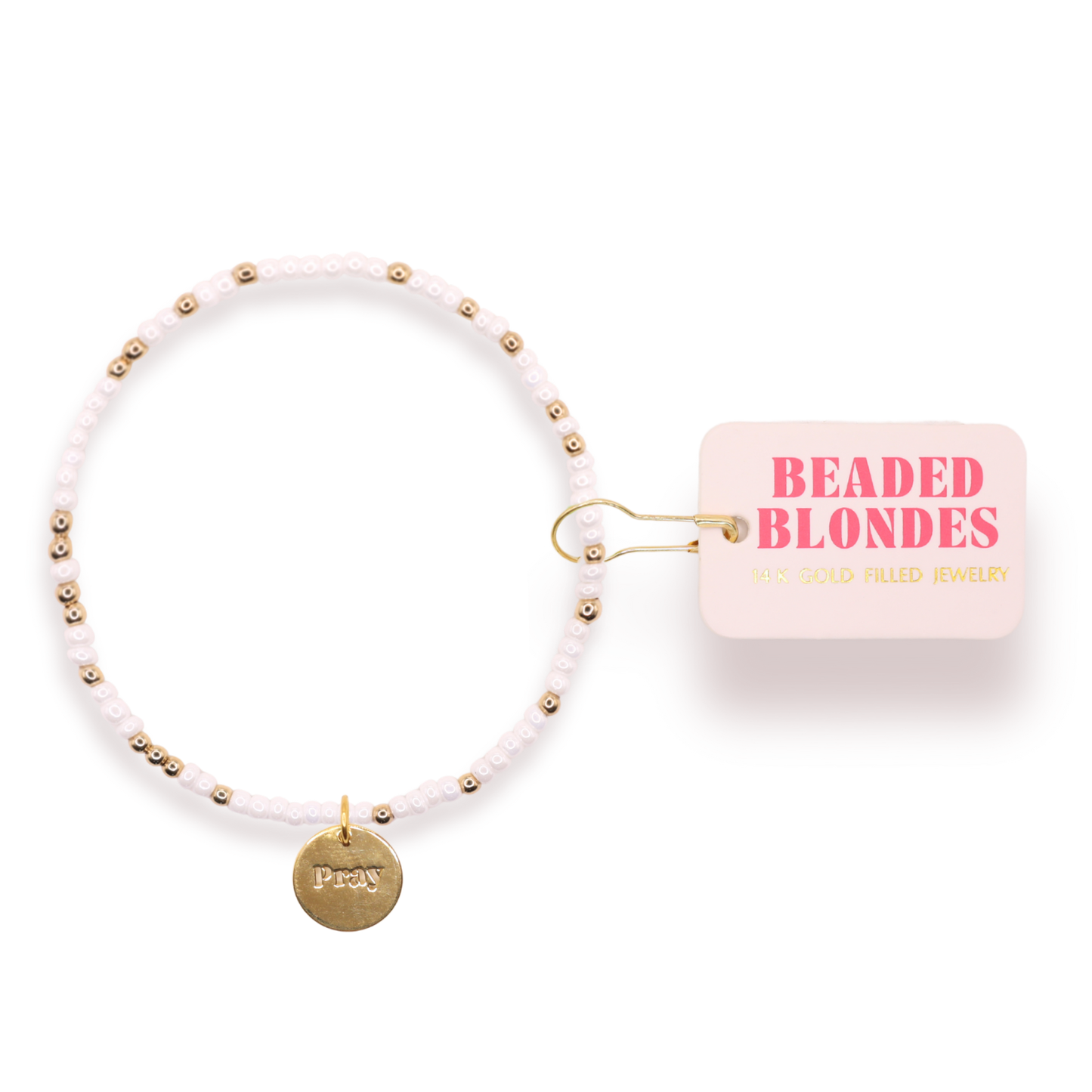 Pray Charm Bracelet | Czech Glass/Gold