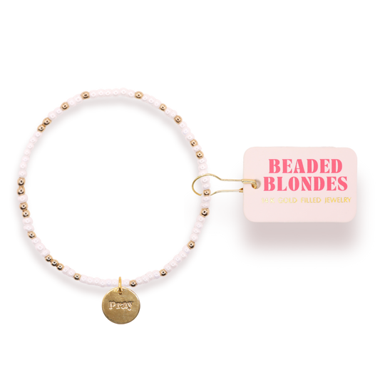 Pray Charm Bracelet | Czech Glass/Gold