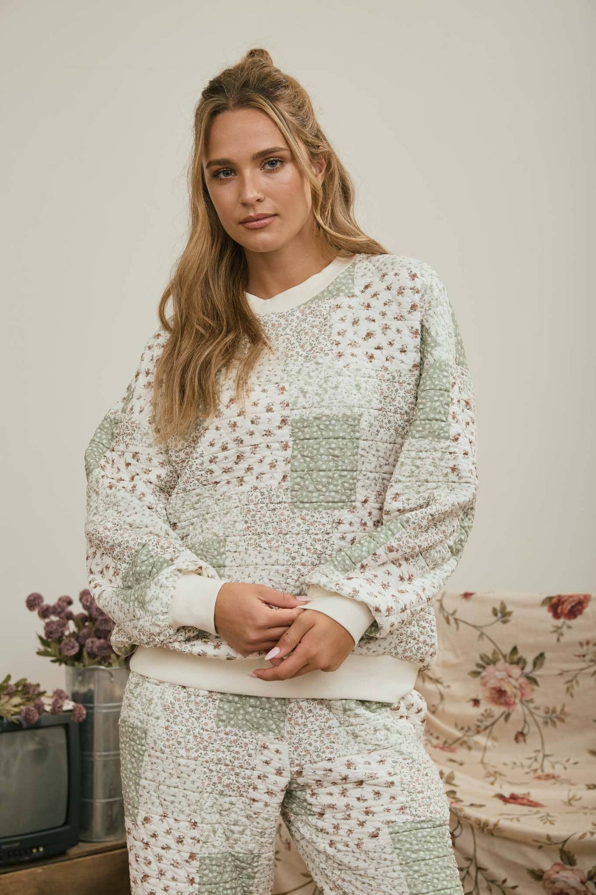 Heirloom Garden Quilted Pullover