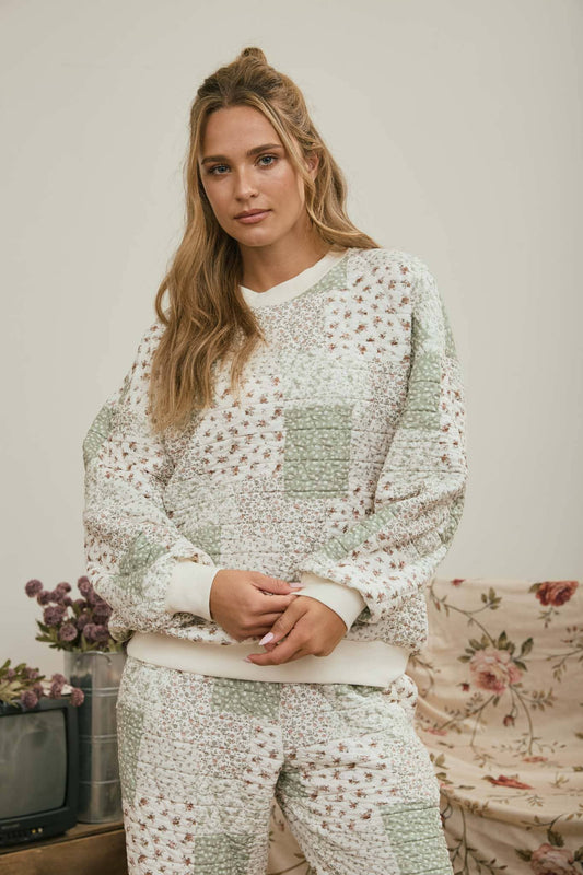 Heirloom Garden Quilted Pullover