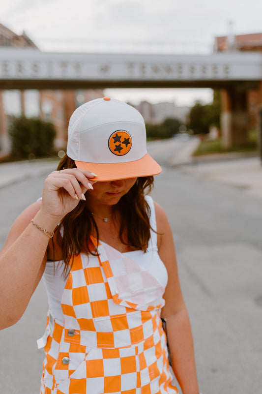 Tri-Star Two Tone Snapback Hat | Orange