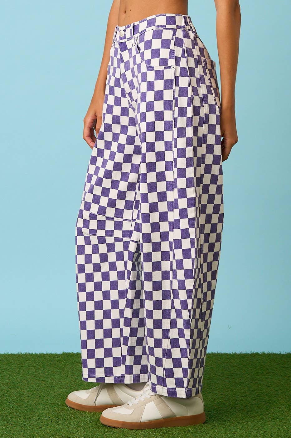 The Checkerboard Edit Barrel Jeans