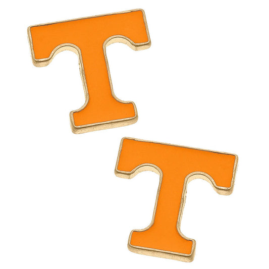 Tennessee Volunteers Enamel Stud Earrings in Orange