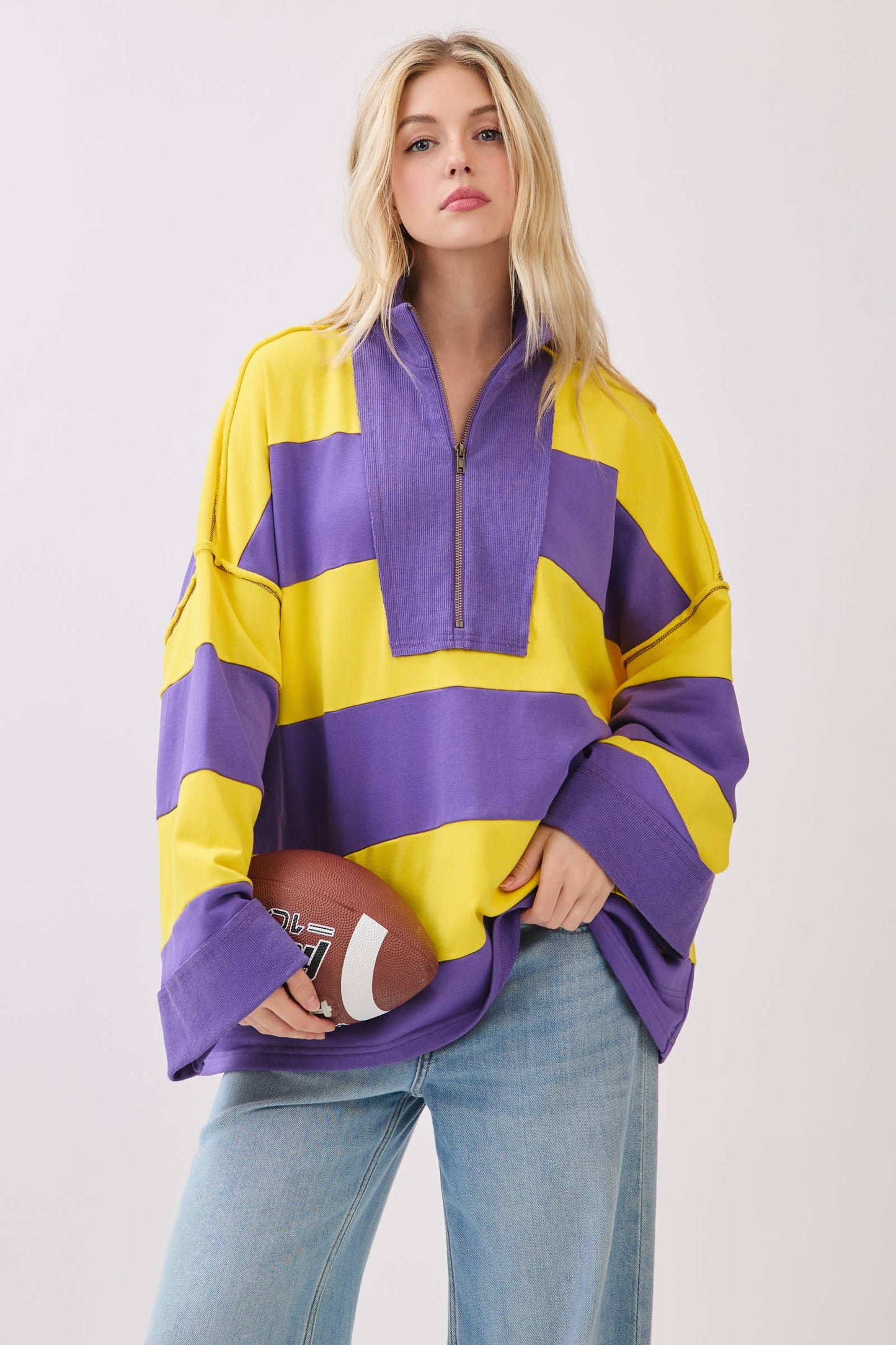 The Sideline Stripe Quarter-Zip Pullover