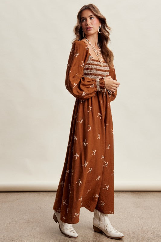 Southern Bow Smocked Maxi Dress