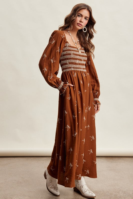 Southern Bow Smocked Maxi Dress