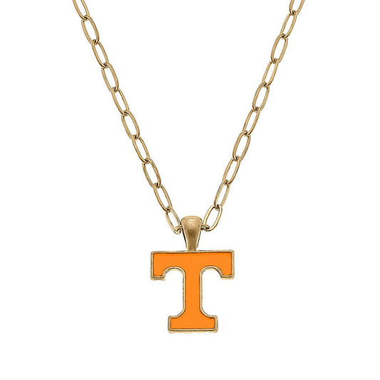 Tennessee Volunteers Enamel Pendant Necklace in Orange